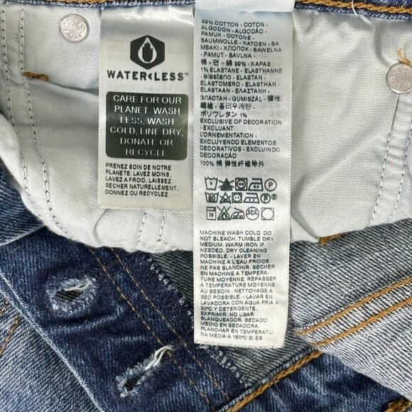 Levi's Wedgie Straight Premium Denim High Rise Medium Dark Wash Jeans - Picture 9 of 15